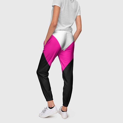 Женские брюки FIRM черный с розовой вставкой / 3D-принт – фото 4