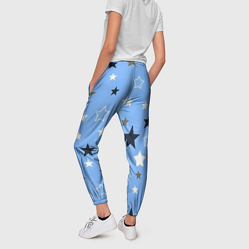 Женские брюки Звёзды на голубом фоне / 3D-принт – фото 4