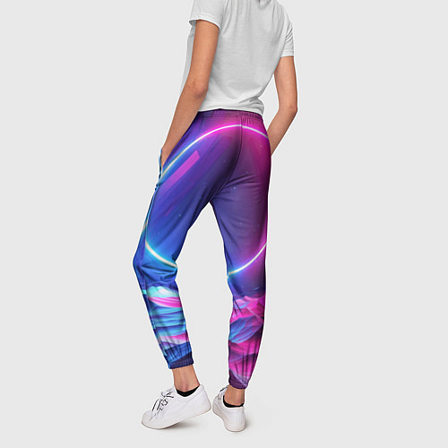 Женские брюки Круг и разноцветные кристаллы - vaporwave / 3D-принт – фото 4