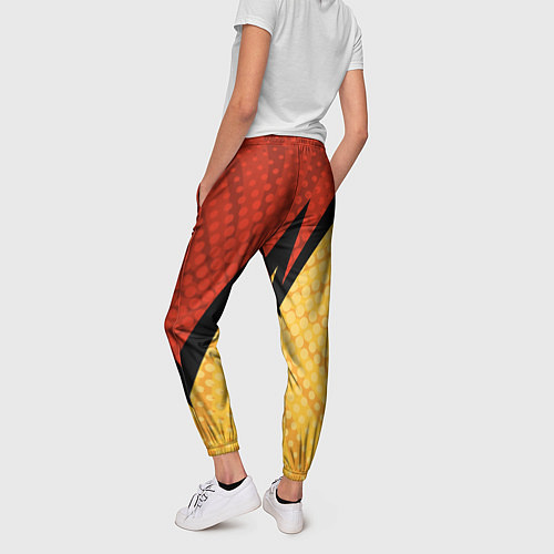 Женские брюки Желтая красная молния / 3D-принт – фото 4