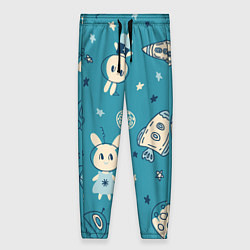 Брюки женские Зайцы-космонавты, цвет: 3D-принт