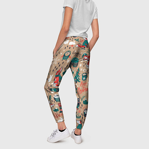Женские брюки New Year Merry Christmas / 3D-принт – фото 4