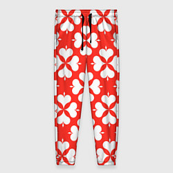 Брюки женские Четырехлистный клевер красный, цвет: 3D-принт