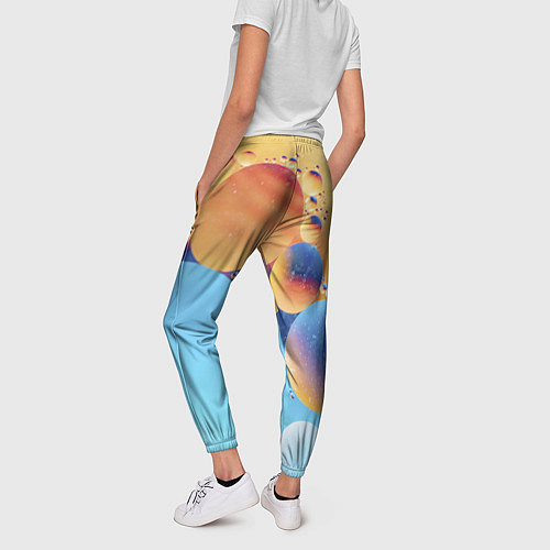 Женские брюки Абстрактные круги с разными красками / 3D-принт – фото 4