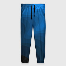 Брюки женские Абстрактный темно синий узор волны, цвет: 3D-принт