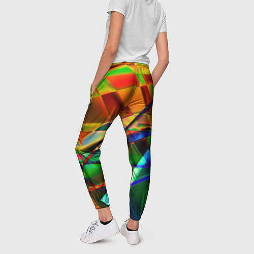 Женские брюки Разноцветное стекло / 3D-принт – фото 4