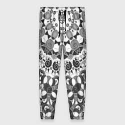 Брюки женские Черно-белый этнический узор, цвет: 3D-принт