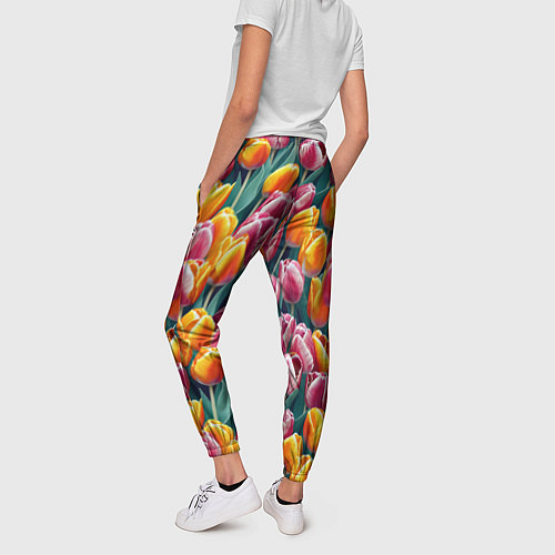 Женские брюки Роскошные тюльпаны / 3D-принт – фото 4