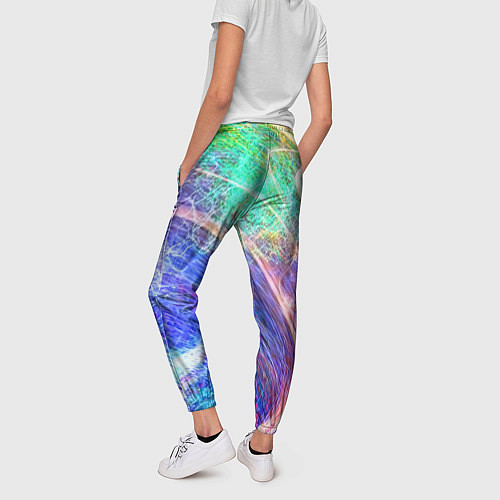 Женские брюки Абстрактные разноцветные молнии / 3D-принт – фото 4