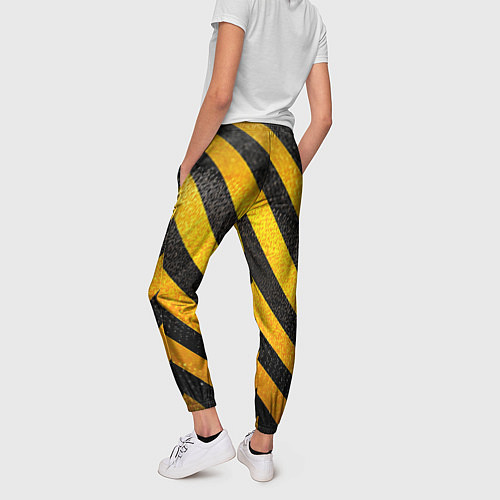 Женские брюки Черно-желтая опасность / 3D-принт – фото 4