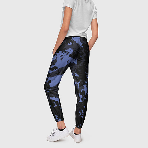 Женские брюки Тёмно-синий камуфляж / 3D-принт – фото 4