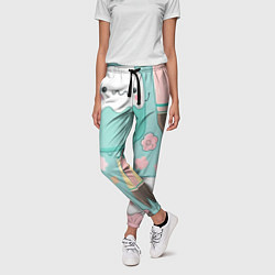 Брюки женские Милые предметы с лицами, цвет: 3D-принт — фото 2