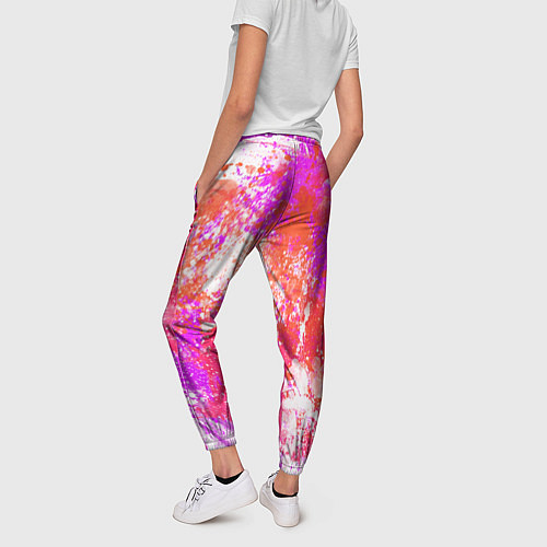 Женские брюки Разбрызганная красная краска - светлый фон / 3D-принт – фото 4