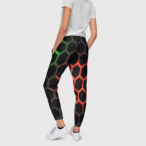Женские брюки Gradient hexagon genshin / 3D-принт – фото 4