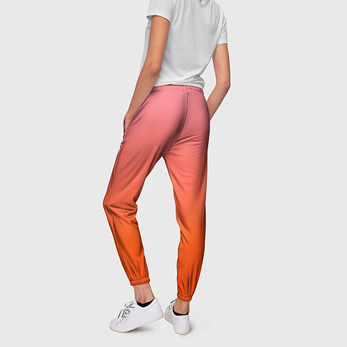 Женские брюки Оранжево-розовый градиент / 3D-принт – фото 4
