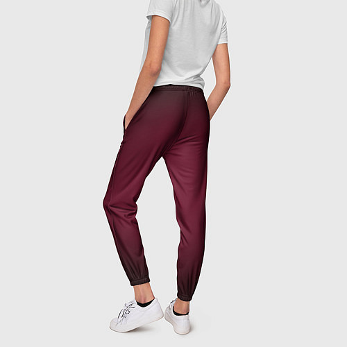 Женские брюки Марсала темная, градиент / 3D-принт – фото 4