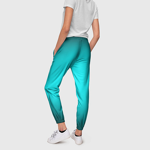 Женские брюки Неоновый синий градиент / 3D-принт – фото 4