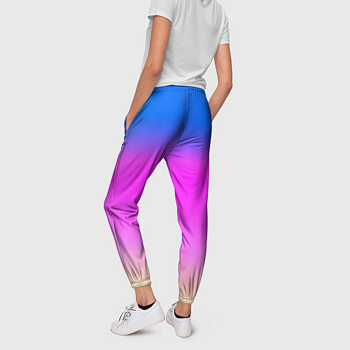 Женские брюки Неоновые краски космоса / 3D-принт – фото 4