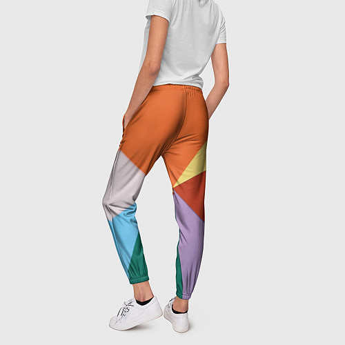 Женские брюки Разноцветные пересекающиеся треугольники / 3D-принт – фото 4