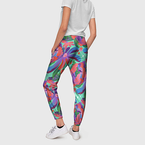 Женские брюки Цветочный паттерн арт / 3D-принт – фото 4
