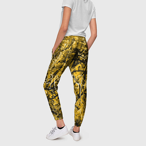 Женские брюки Желтый хаос / 3D-принт – фото 4