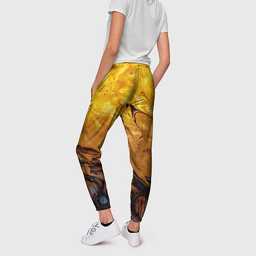 Женские брюки Абстрактное жидкое золото / 3D-принт – фото 4
