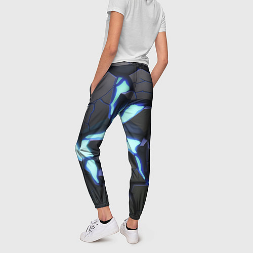 Женские брюки Голубая светящаяся неоновая лава / 3D-принт – фото 4