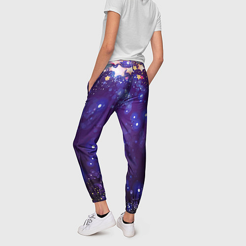 Женские брюки Звездочки - космическое небо / 3D-принт – фото 4