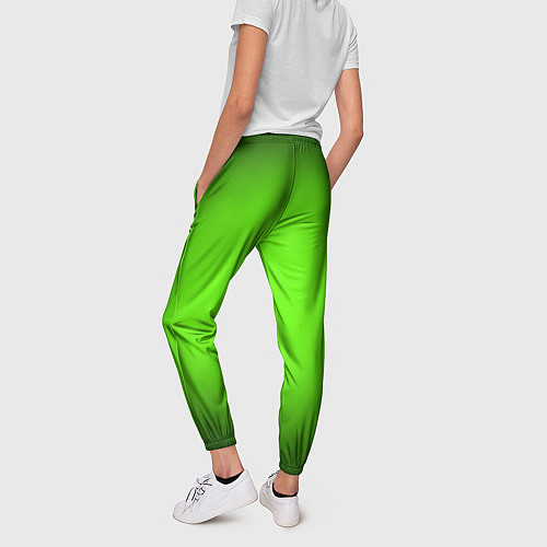 Женские брюки Кислотный зеленый с градиентом / 3D-принт – фото 4