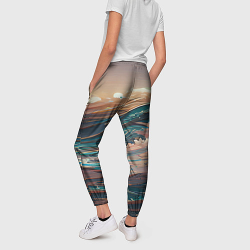 Женские брюки Необъятный океан / 3D-принт – фото 4