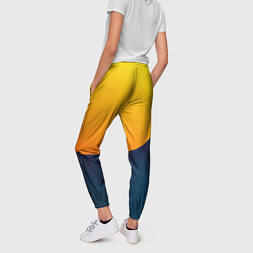Женские брюки Двойной цвет: жёлтый и синий / 3D-принт – фото 4