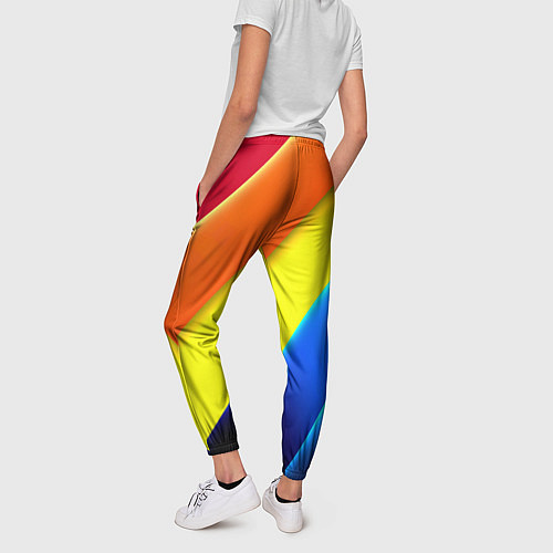 Женские брюки Радужные полосы текстура / 3D-принт – фото 4