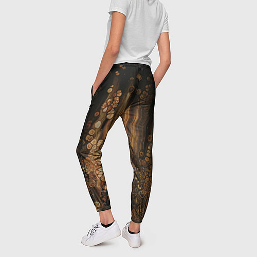 Женские брюки Тёмные камни и тёмные краски в воде / 3D-принт – фото 4