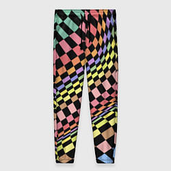 Брюки женские Colorful avant-garde chess pattern - fashion, цвет: 3D-принт