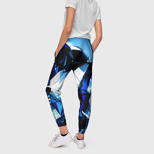 Женские брюки Crystal blue form / 3D-принт – фото 4
