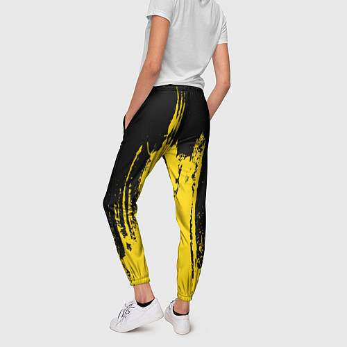 Женские брюки Фонтан бурлящей желтой краски / 3D-принт – фото 4
