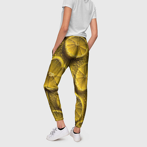 Женские брюки Сочный паттерн из долек лимона / 3D-принт – фото 4
