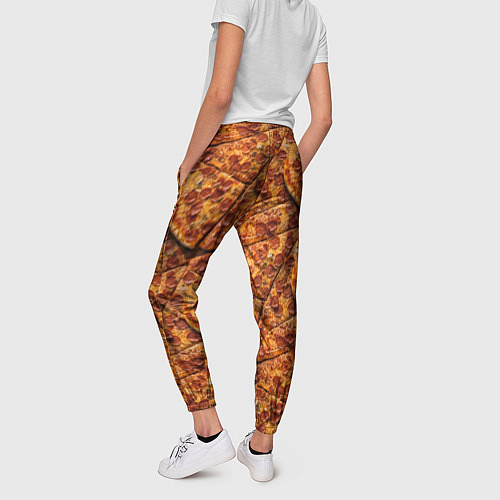 Женские брюки Сочная текстура из кусков пиццы / 3D-принт – фото 4