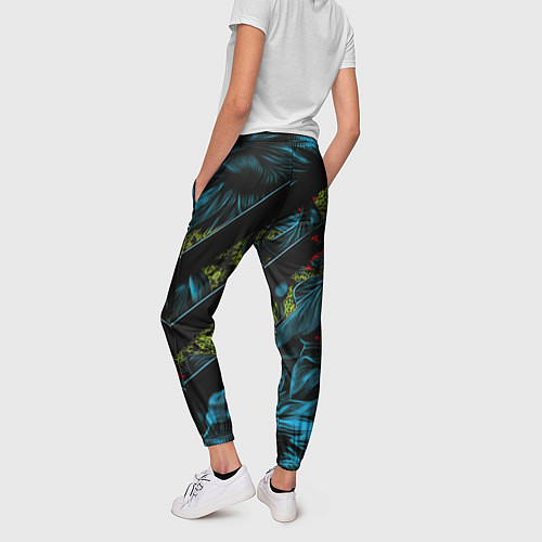 Женские брюки Зеленая объемная абстракция / 3D-принт – фото 4