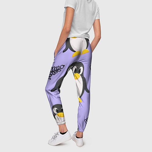 Женские брюки Пингвин и веточка / 3D-принт – фото 4