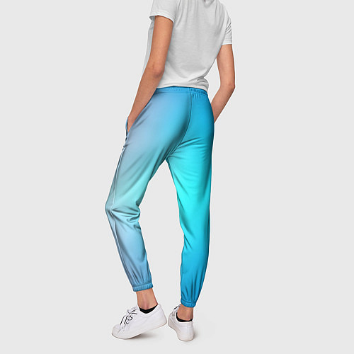 Женские брюки Градиент из голубого в розовый / 3D-принт – фото 4