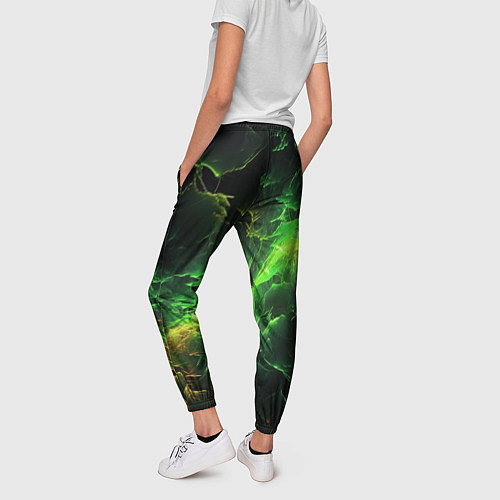 Женские брюки Зеленая молния / 3D-принт – фото 4