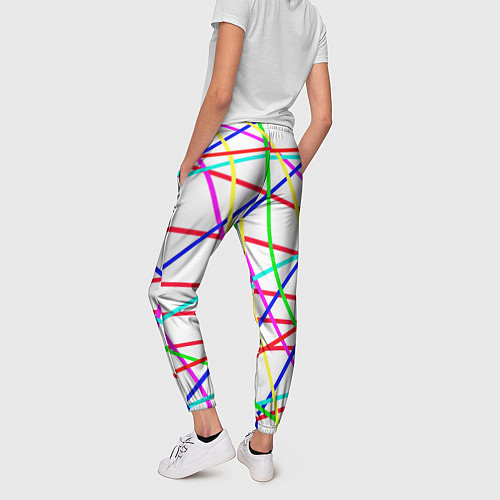 Женские брюки Яркие цветные линии / 3D-принт – фото 4