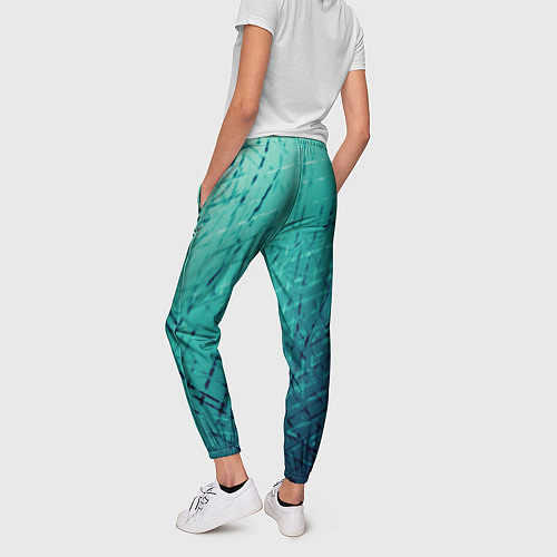 Женские брюки Градиент зеленый туман / 3D-принт – фото 4
