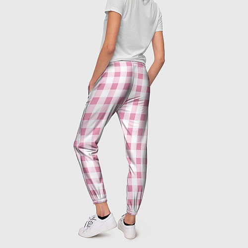 Женские брюки Барби-розовый: клетка / 3D-принт – фото 4