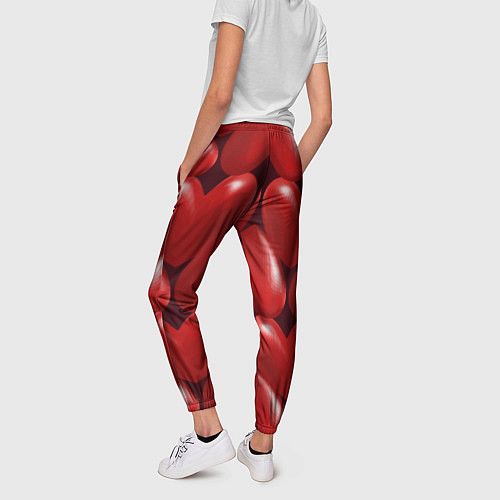 Женские брюки Red hearts / 3D-принт – фото 4