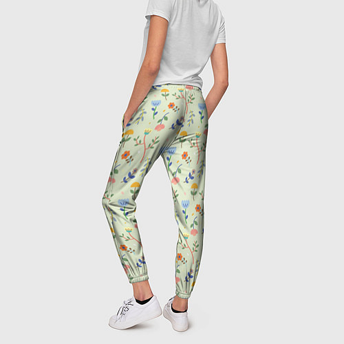 Женские брюки Цветочная полянка / 3D-принт – фото 4