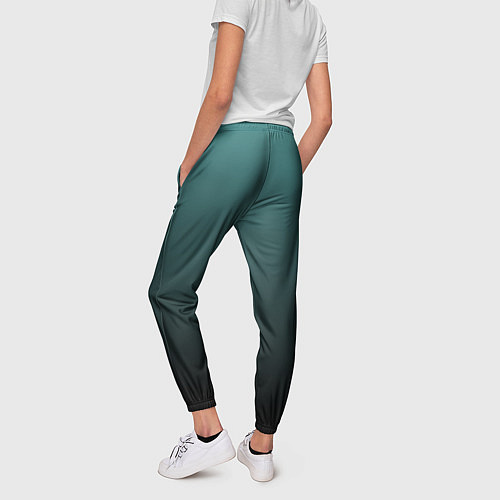 Женские брюки Градиент зелено-черный / 3D-принт – фото 4