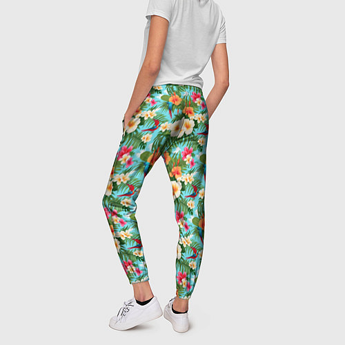Женские брюки Цветочки гавайский стиль / 3D-принт – фото 4