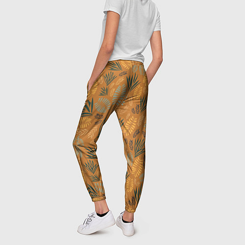 Женские брюки Мексиканские оранжевые папаротники / 3D-принт – фото 4